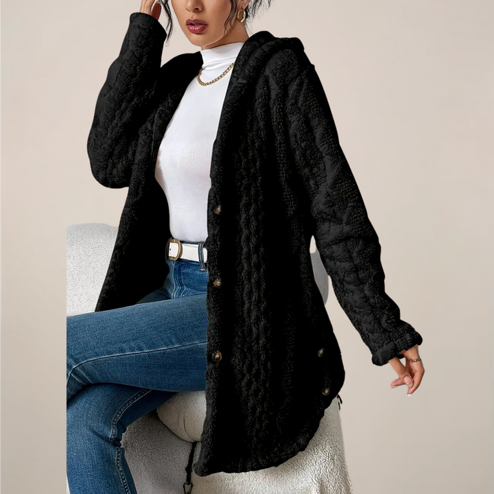 Elegant Longline Cardigan för Damer med Huvud och Diamantmönster | Varm och Bekväm för Kalla Dagar 2