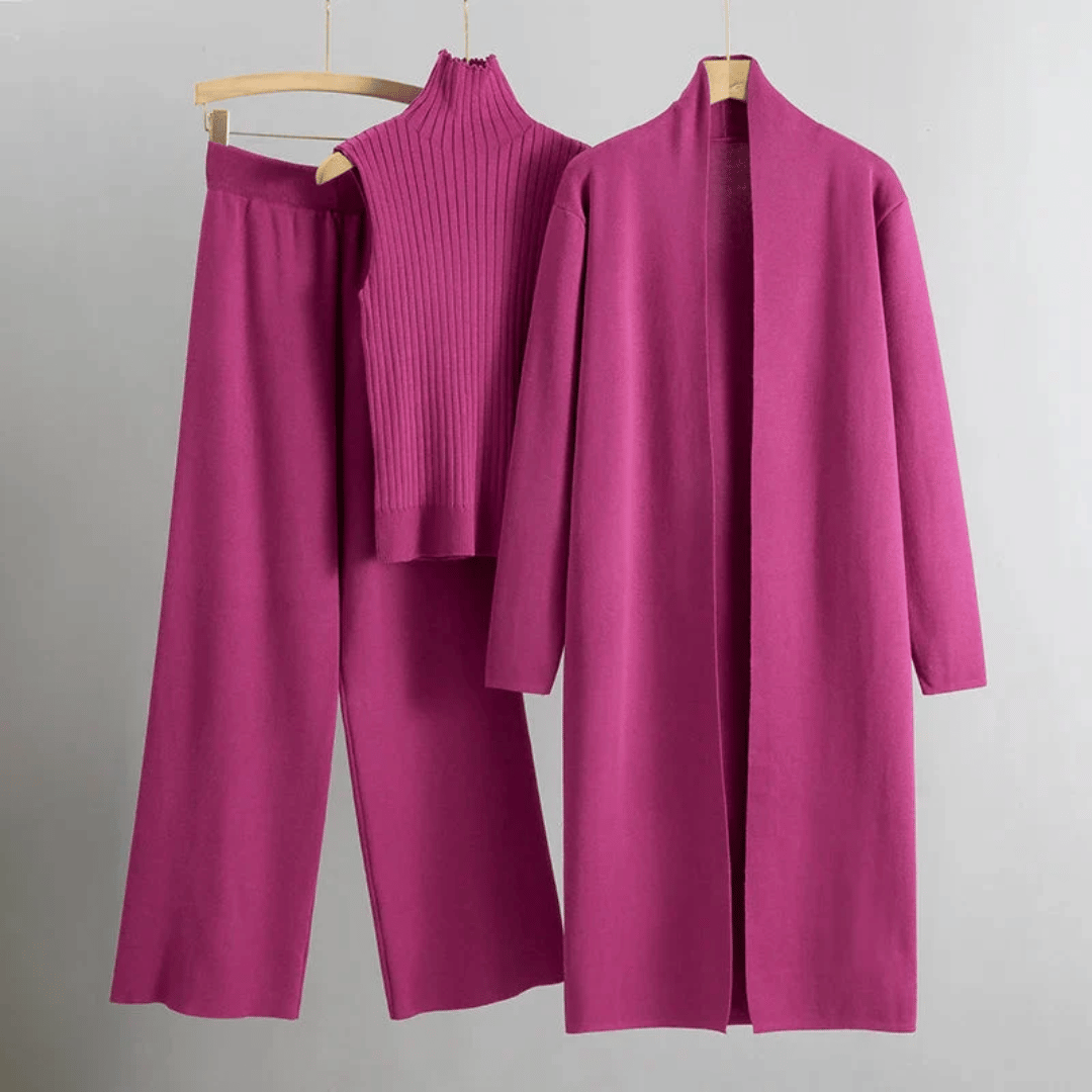 Elegant Loungeset | Ribbstickad Topp & Vida Ben för Optimal Komfort | Trendig och Lättburen Siluett 3