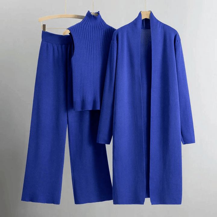 Elegant Loungeset | Ribbstickad Topp & Vida Ben för Optimal Komfort | Trendig och Lättburen Siluett 5