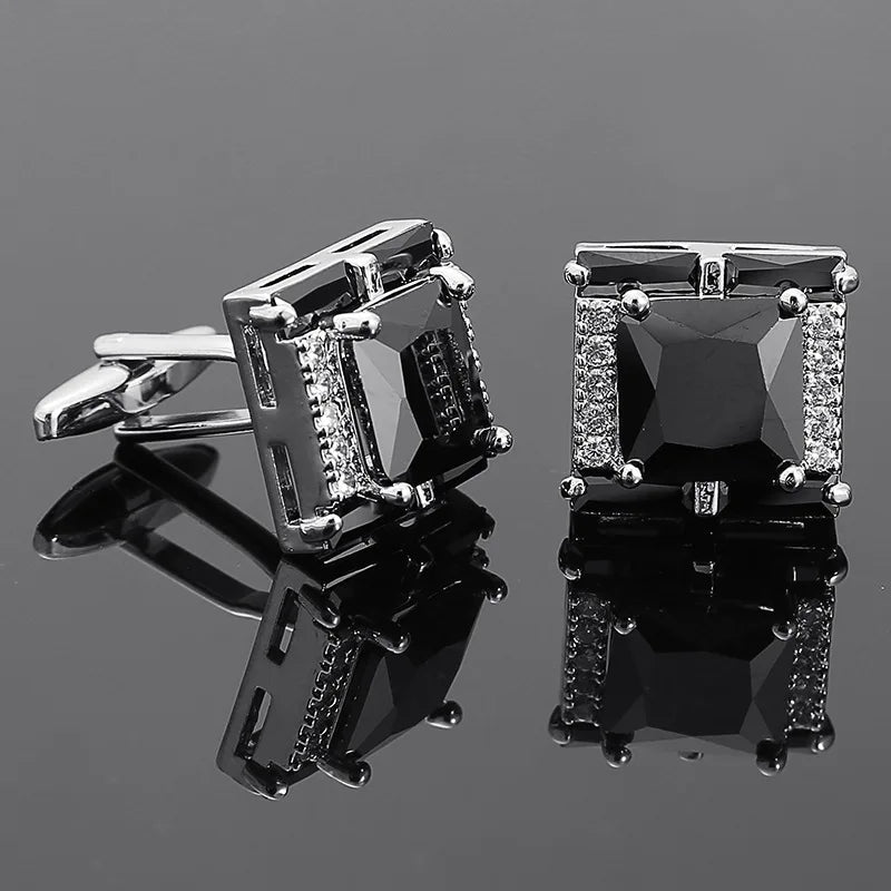 Elegant Manschettknappar i Kristall med Kedjelänkar | Lyxig Accessoar för Moderna Män 8