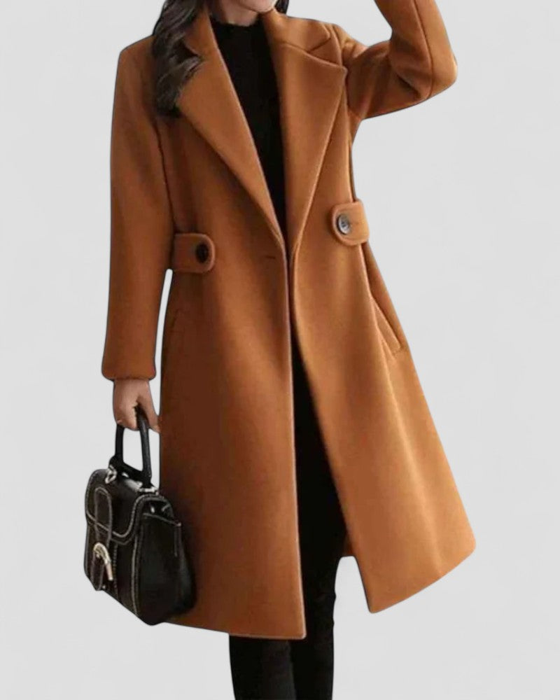 Elegant Maxijacka | Longline Design med Lapelkrage | Mångsidig Look för Alla Tillfällen 2