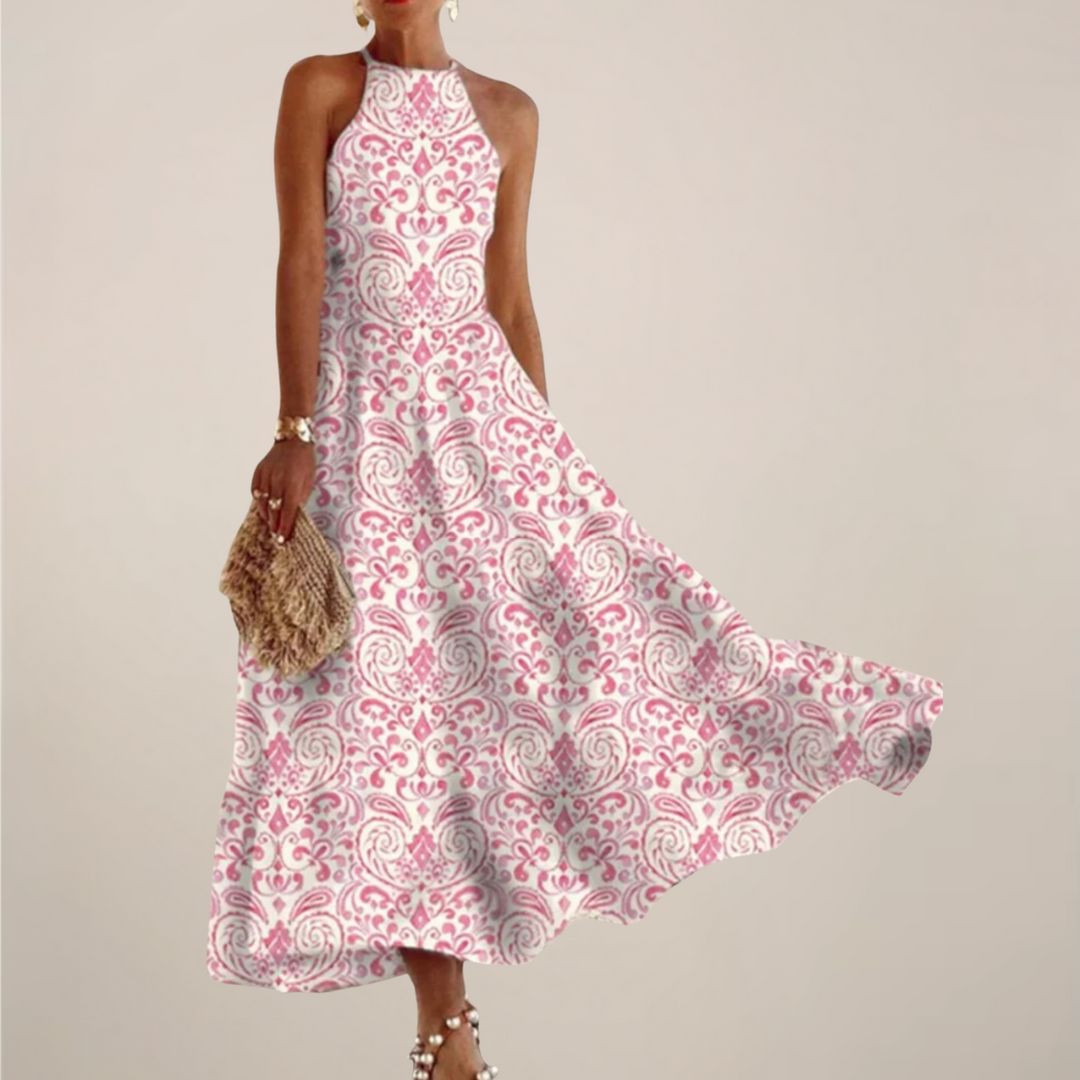 Elegant Maxiklänning | A-linje Flowy Design med Halterneck för Sommarstil 0
