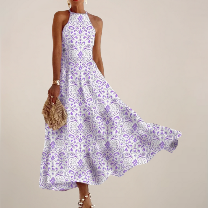Elegant Maxiklänning | A-linje Flowy Design med Halterneck för Sommarstil 1