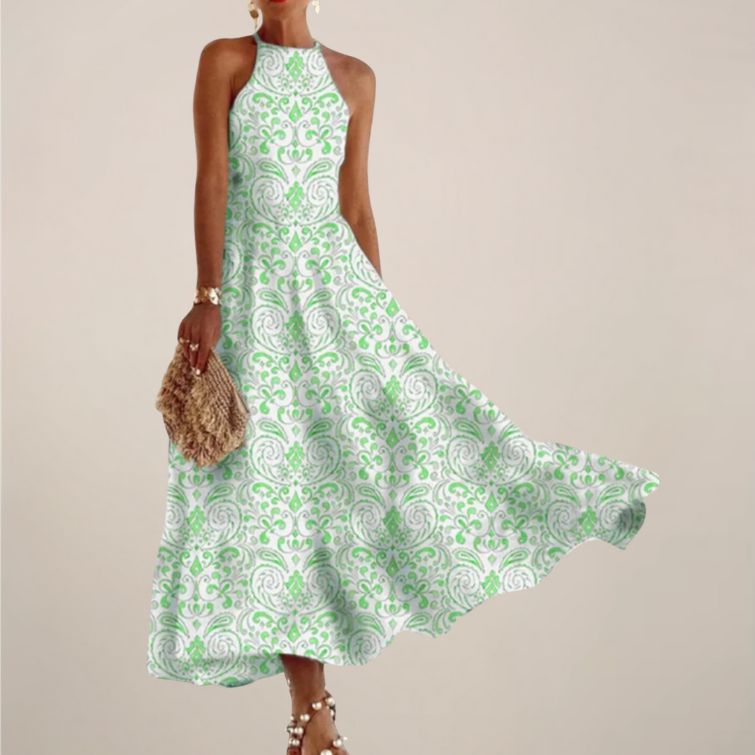 Elegant Maxiklänning | A-linje Flowy Design med Halterneck för Sommarstil 2