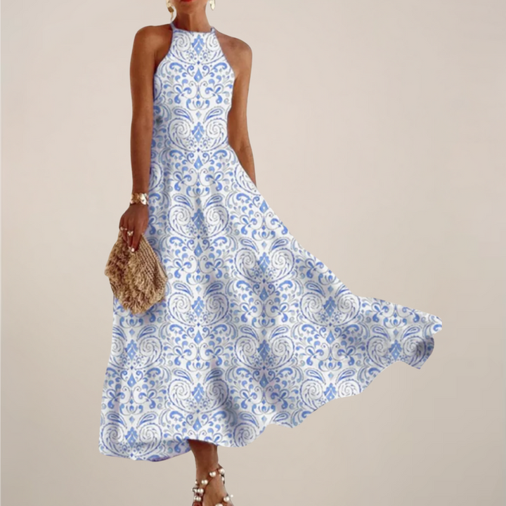 Elegant Maxiklänning | A-linje Flowy Design med Halterneck för Sommarstil 3