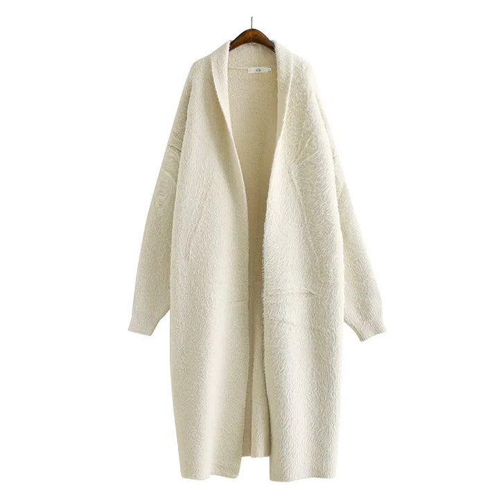 Elegant Midi-Kofta med Huva | Långlinjestickad Design för Mångsidig Stil 0