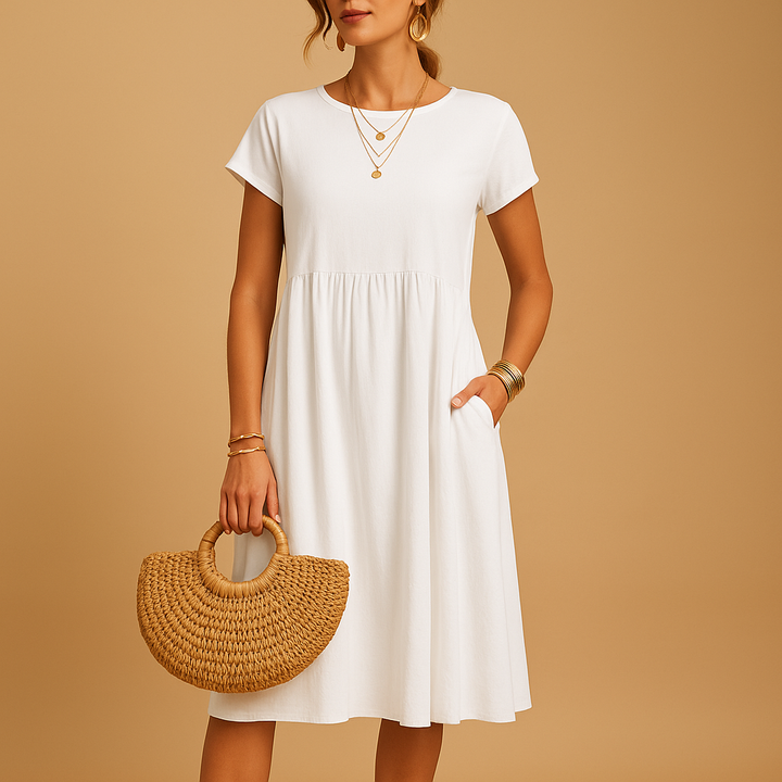 Elegant Midi-Sommarklänning Dam med Lätt Passform | Perfekt för Varma Dagar 0