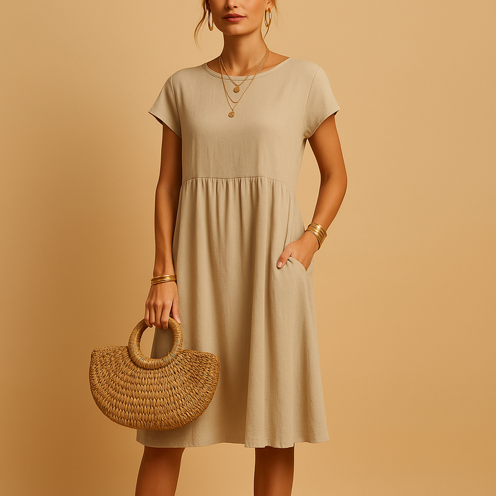 Elegant Midi-Sommarklänning Dam med Lätt Passform | Perfekt för Varma Dagar 1