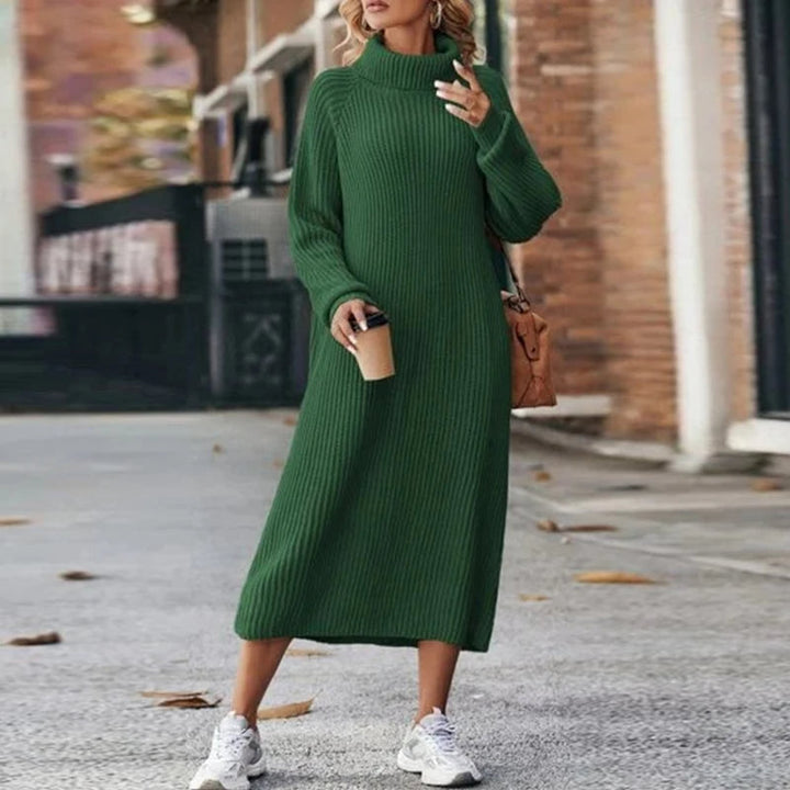 Elegant Midi Stickad Tröja Dam med Hög Turtleneck | Mjuk och Bekväm Design för Alla Tillfällen 5