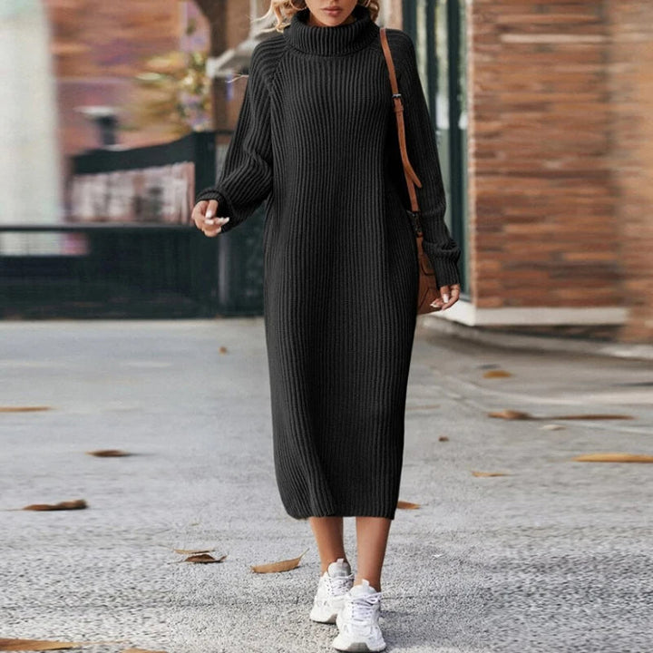 Elegant Midi Stickad Tröja Dam med Turtleneck | Mjuk och Bekväm Design för Stil och Komfort 3