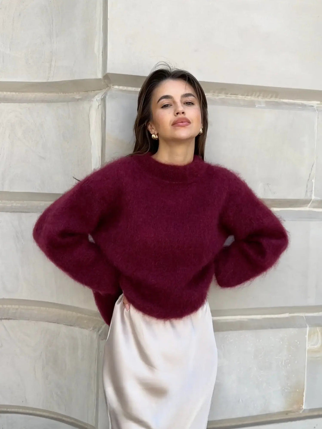 Elegant Mohairtröja för Kvinnor med Avslappnad Passform | Mjuk och Lätt Design för Vardagsstil 0