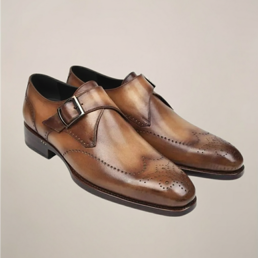 Elegant Monk Strap Dress Shoes för Män med Polerat Spänne | Klassisk Design för Formell Stil 0