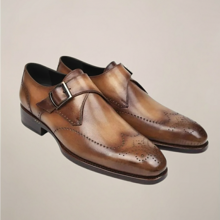 Elegant Monk Strap Dress Shoes för Män med Polerat Spänne | Klassisk Design för Formell Stil 0