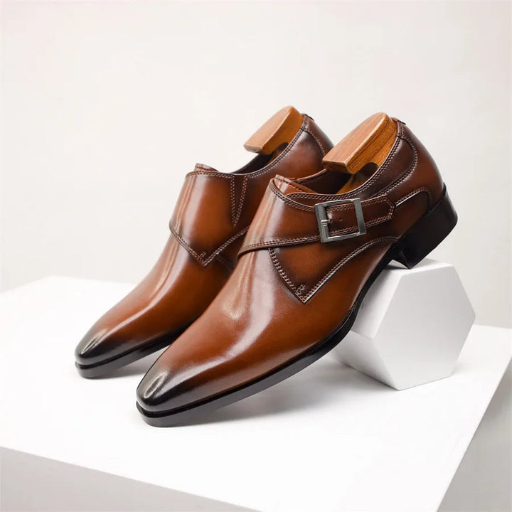 Elegant Munkbandsskor för Män med Polerad Finish | Tidlös Italiensk Design för Formella Tillfällen 0