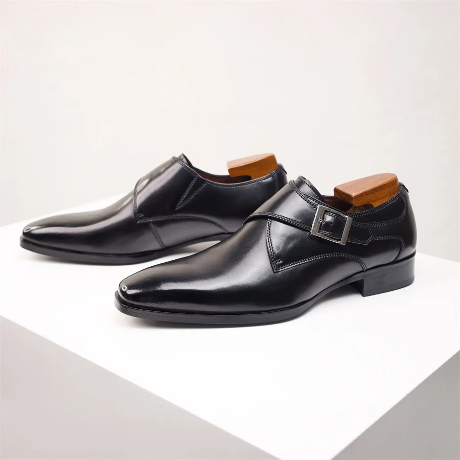 Elegant Munkbandsskor för Män med Polerad Finish | Tidlös Italiensk Design för Formella Tillfällen 2