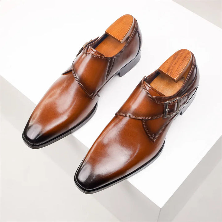 Elegant Munkbandsskor för Män med Polerad Finish | Tidlös Italiensk Design för Formella Tillfällen 4