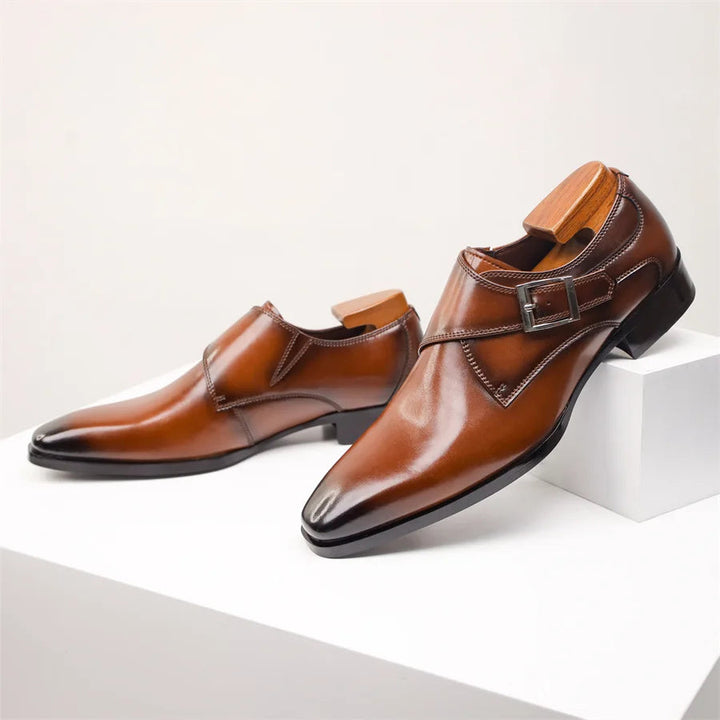 Elegant Munkbandsskor för Män med Polerad Finish | Tidlös Italiensk Design för Formella Tillfällen 8