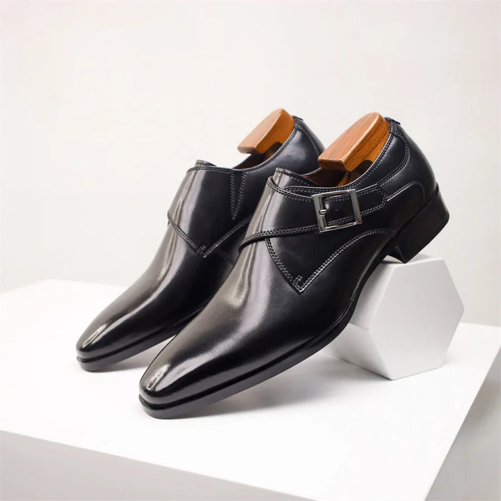 Elegant Munkbandsskor för Män med Polerad Finish | Tidlös Italiensk Design för Formella Tillfällen 9
