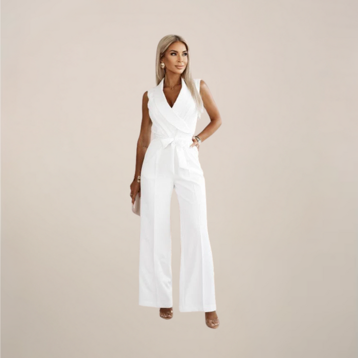 Elegant Omlott Jumpsuit med Vida Ben och Skräddarsydd Midja | Tidlös Stil för Alla Tillfällen 0