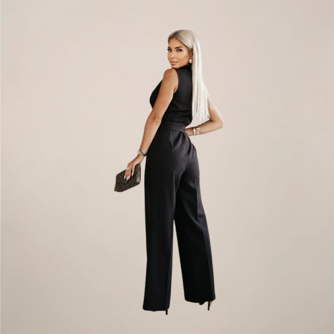 Elegant Omlott Jumpsuit med Vida Ben och Skräddarsydd Midja | Tidlös Stil för Alla Tillfällen 4