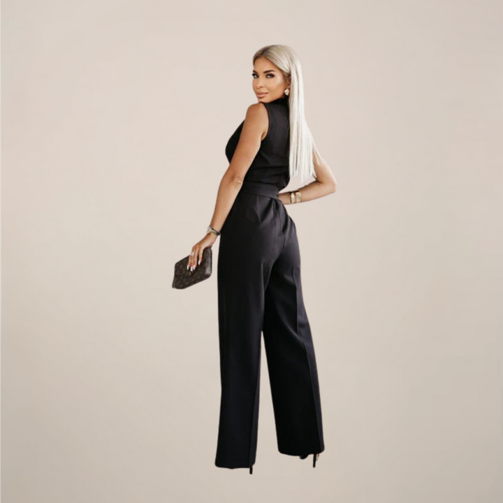 Elegant Omlott Jumpsuit med Vida Ben och Skräddarsydd Midja | Tidlös Stil för Alla Tillfällen 4
