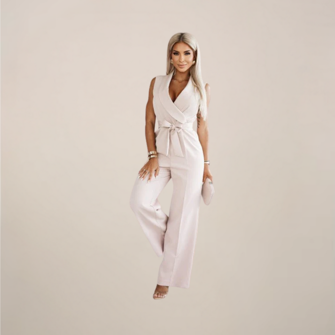 Elegant Omlott Jumpsuit med Vida Ben och Skräddarsydd Midja | Tidlös Stil för Alla Tillfällen 7