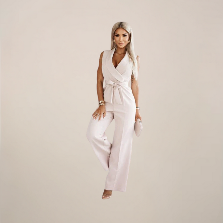 Elegant Omlott Jumpsuit med Vida Ben och Skräddarsydd Midja | Tidlös Stil för Alla Tillfällen 7