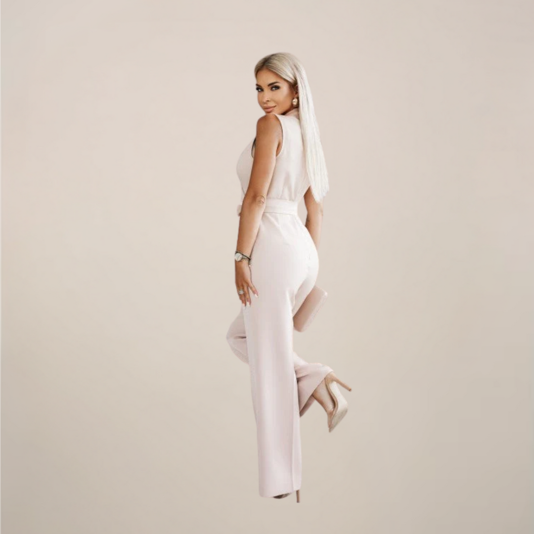 Elegant Omlott Jumpsuit med Vida Ben och Skräddarsydd Midja | Tidlös Stil för Alla Tillfällen 8