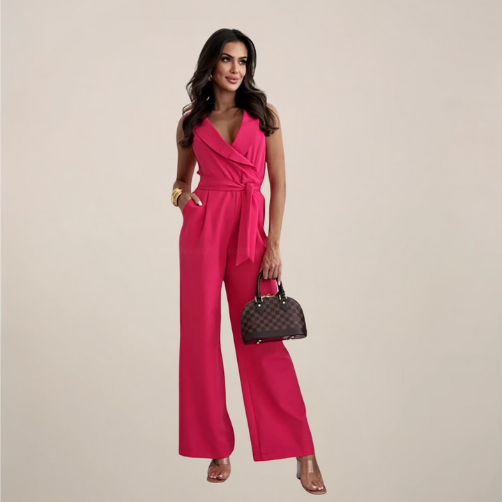 Elegant Omlott Jumpsuit med Vida Ben och Skräddarsydd Midja | Tidlös Stil för Alla Tillfällen 9