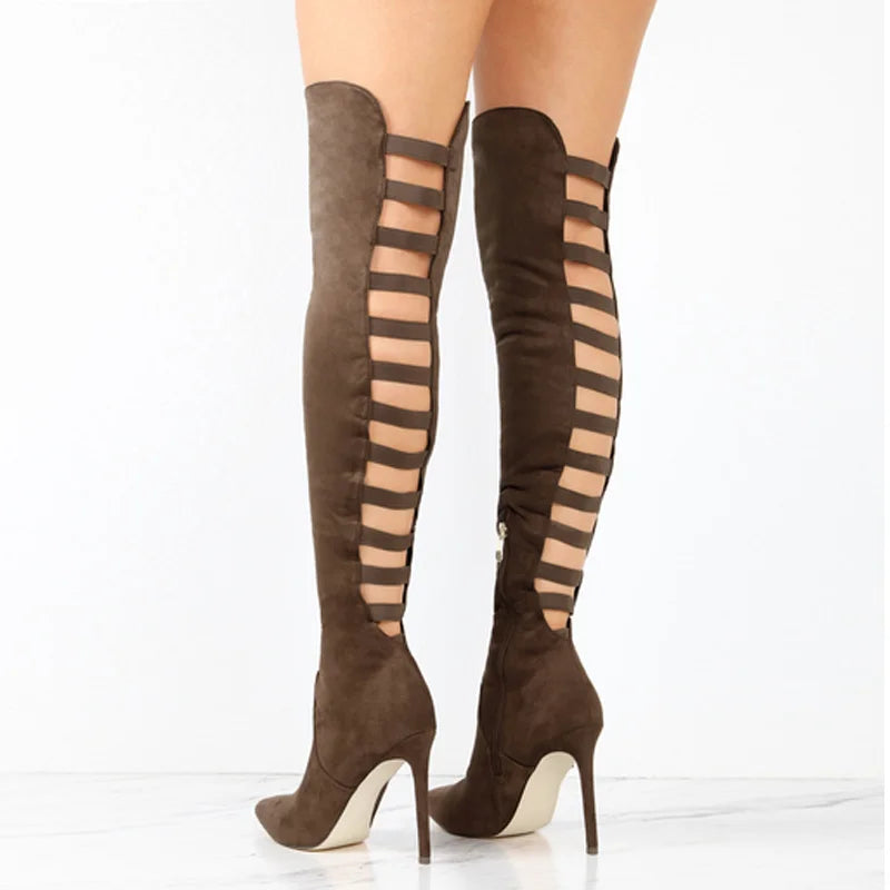 Elegant Over-The-Knee Stövlar för Kvinnor med Höga Klackar | Chic Design och Bekvämlighet för Tidlös Stil 1