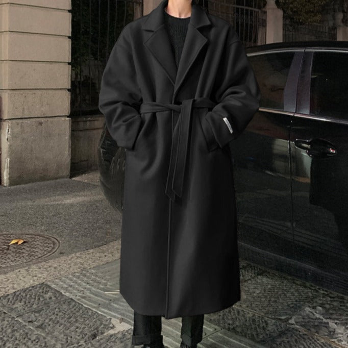 Elegant Överrock för Män med Omlottstängning & Strukturerade Axlar | Tidlös Design för Vinterstil 0