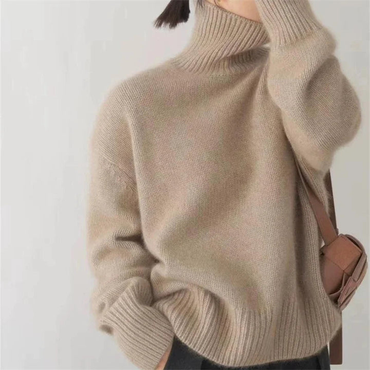 Elegant Oversize Polotröja Dam | Mjuk Stickad Turtleneck för Komfort och Stil 3