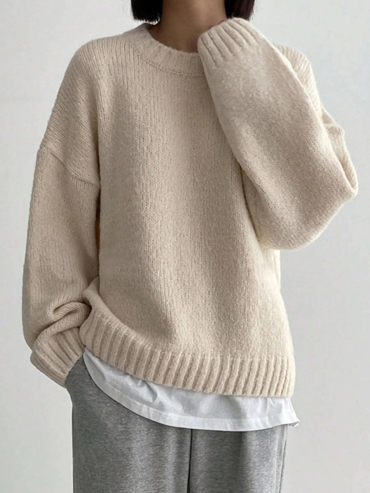 Elegant Oversized Damtröja med Ribbad Detalj | Mjuk och Bekväm för Alla Tillfällen 1