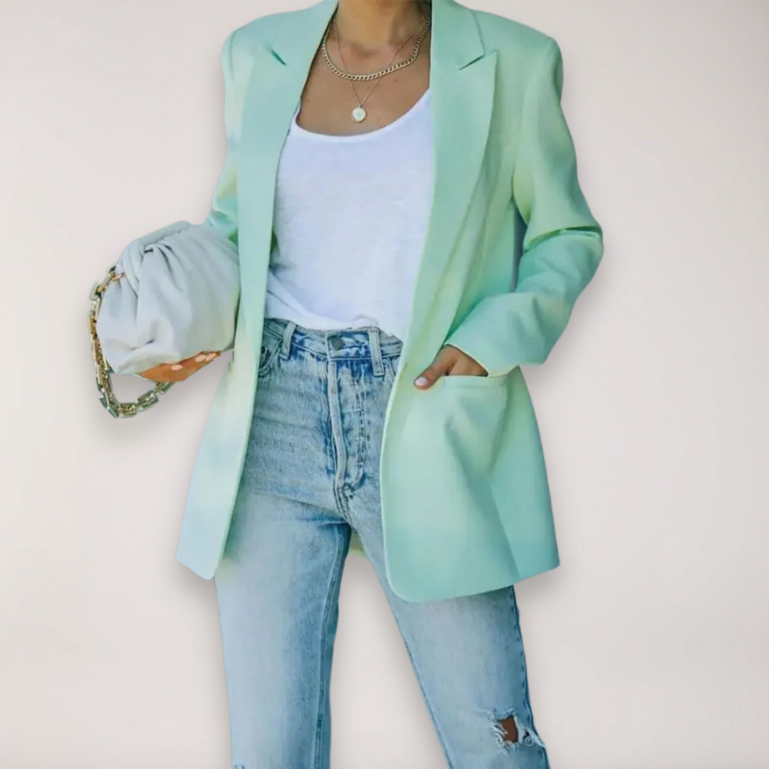 Elegant Oversized Kavaj Dam med Enkelknäppning | Tidlös Design för Mångsidig Styling 2