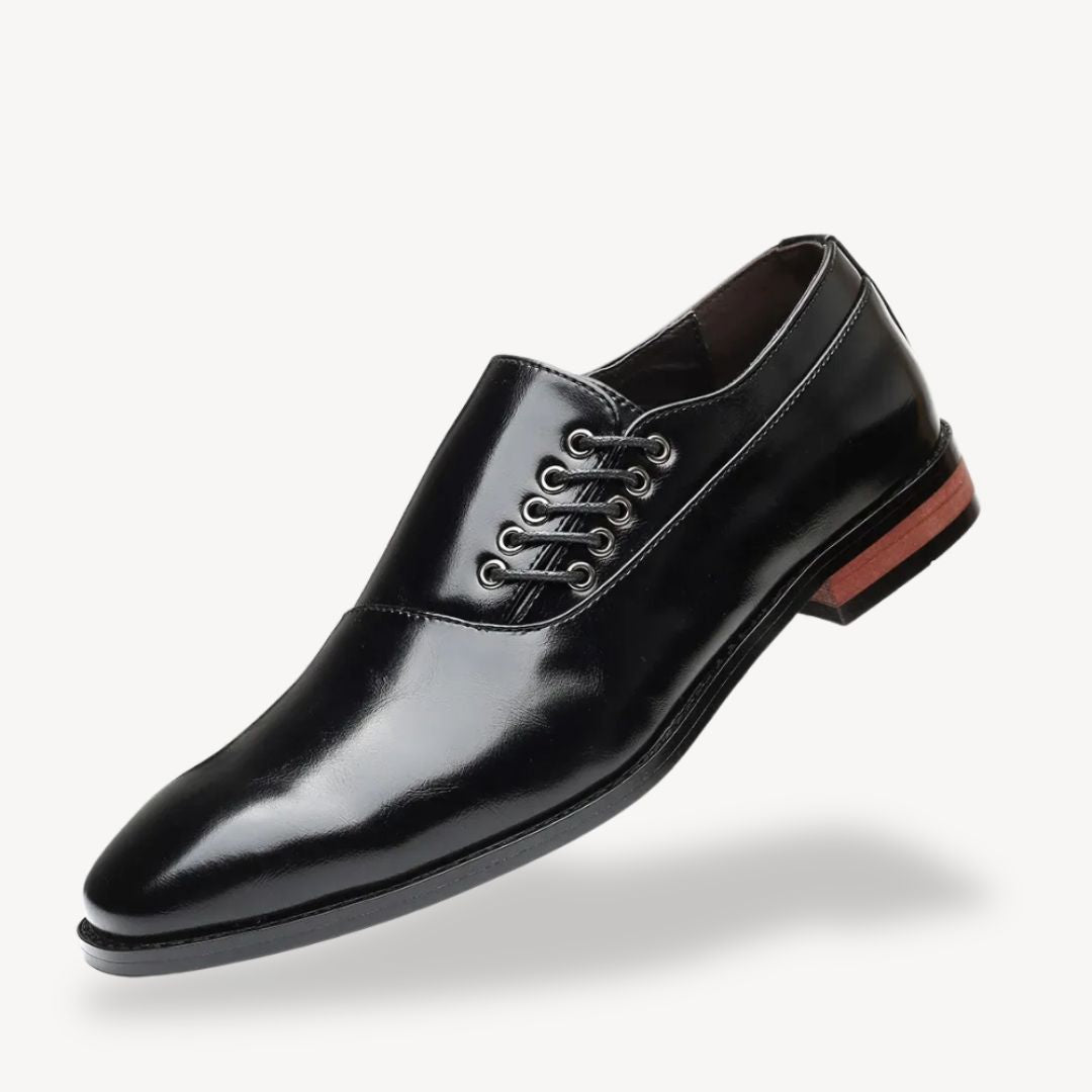 Elegant Oxford-skor för män med spetsad tå och snörning | Tidlös stil för formella tillfällen 0