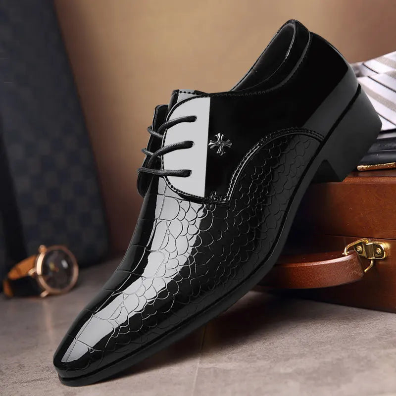 Elegant Oxford Skor för Män med Snörning &amp; Texturerad Finish | Perfekta för Formella Tillfällen 1