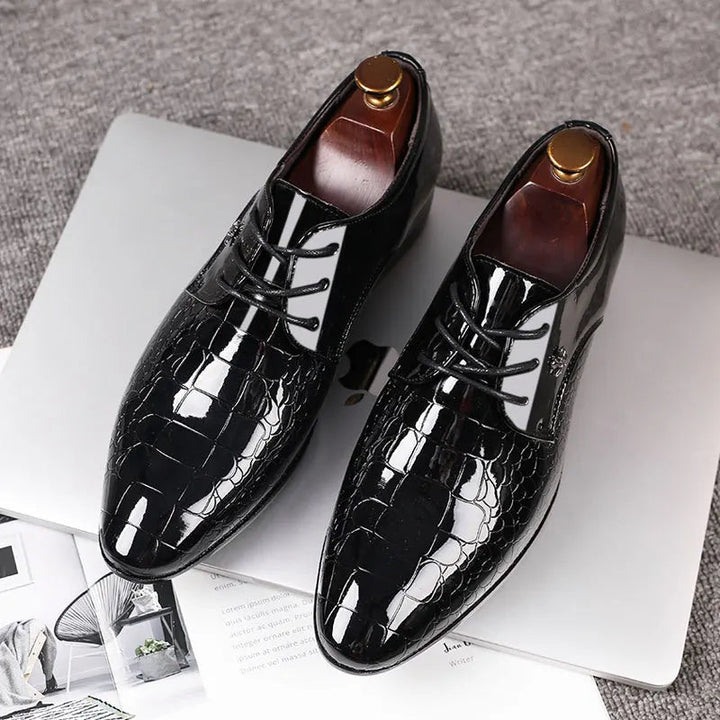 Elegant Oxford Skor för Män med Snörning &amp; Texturerad Finish | Perfekta för Formella Tillfällen 2