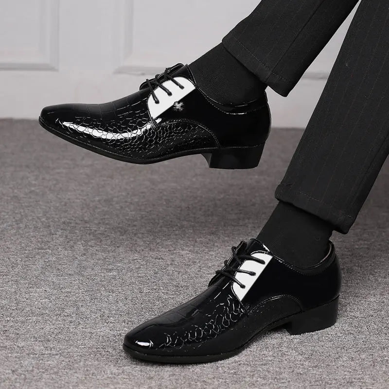 Elegant Oxford Skor för Män med Snörning &amp; Texturerad Finish | Perfekta för Formella Tillfällen 6
