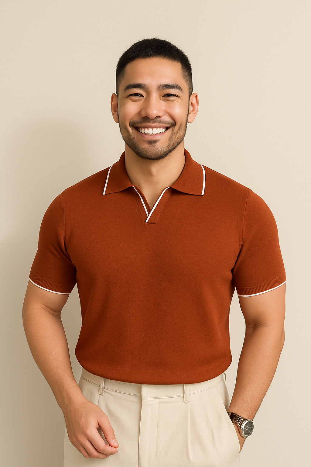 Elegant Pikétröja | Kortärmad Slim Fit med Kontrastkant | Andningsbart Material för Sval Komfort 2