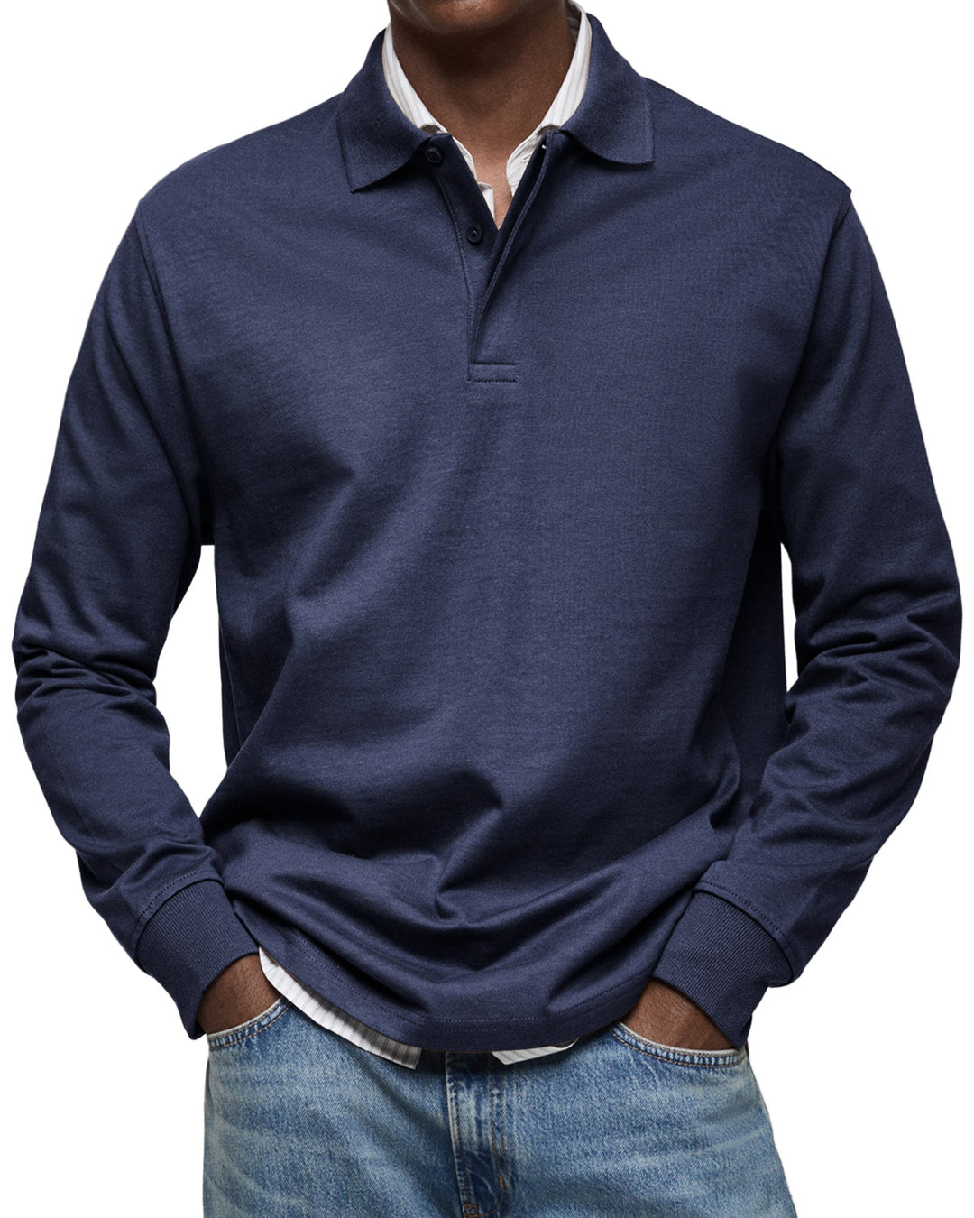 Elegant Pikétröja för Män | Långärmad Design med Bekväm Passform | Perfekt för Casual Smart Stil 2