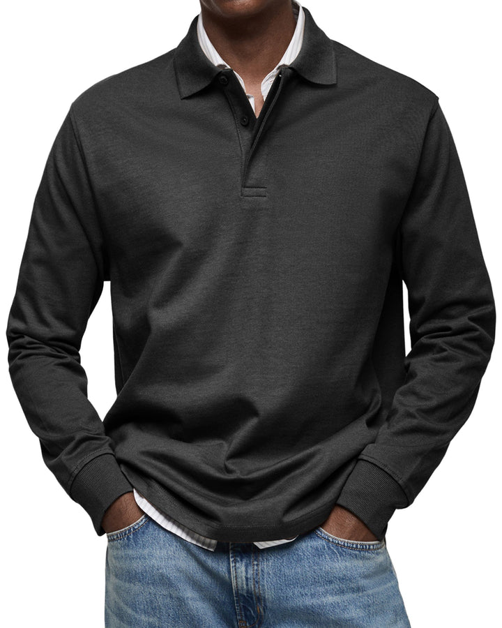 Elegant Pikétröja för Män | Långärmad Design med Bekväm Passform | Perfekt för Casual Smart Stil 3