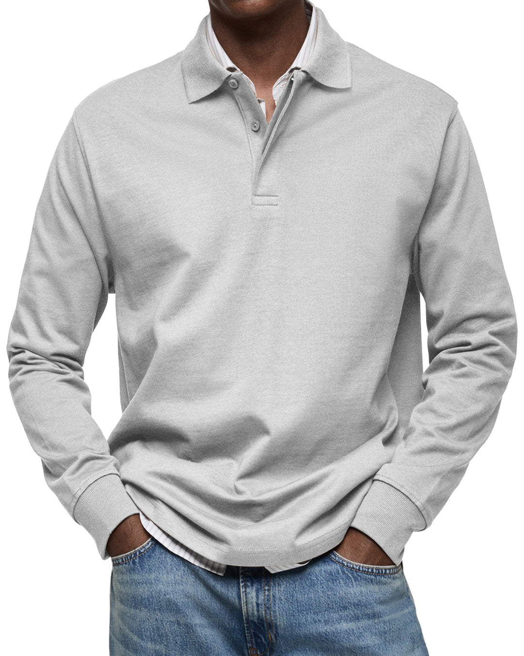 Elegant Pikétröja för Män | Långärmad Design med Bekväm Passform | Perfekt för Casual Smart Stil 4