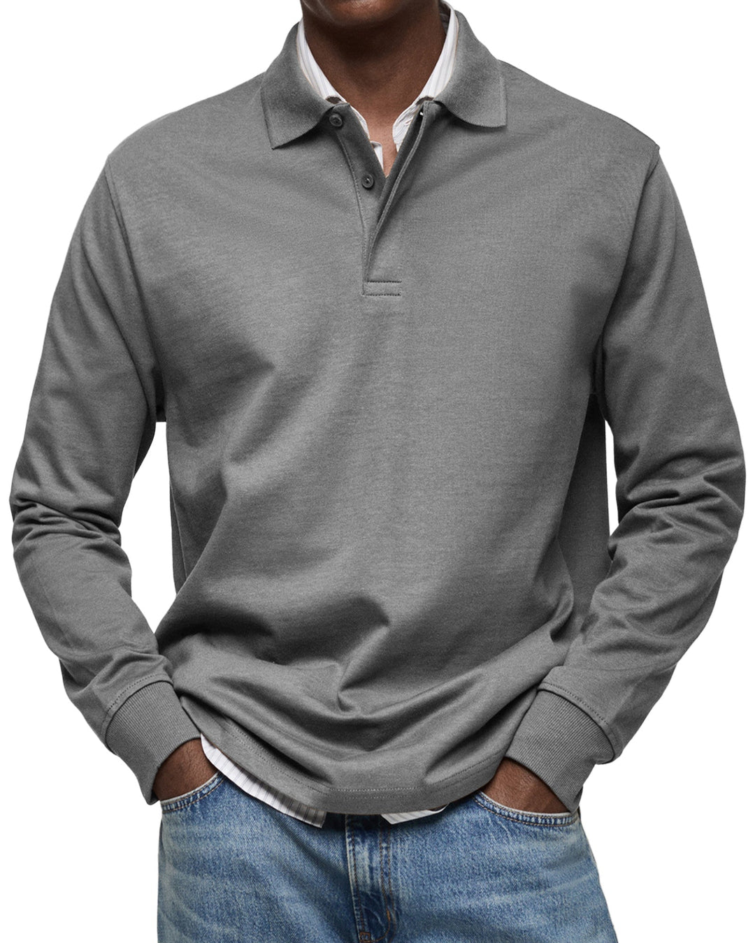 Elegant Pikétröja för Män | Långärmad Design med Bekväm Passform | Perfekt för Casual Smart Stil 5