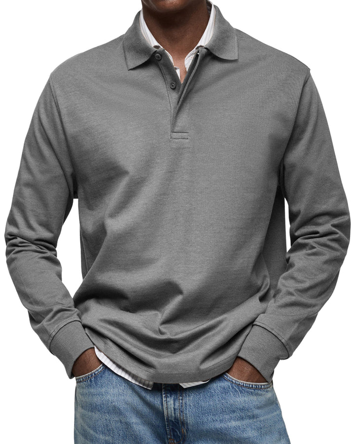 Elegant Pikétröja för Män | Långärmad Design med Bekväm Passform | Perfekt för Casual Smart Stil 5