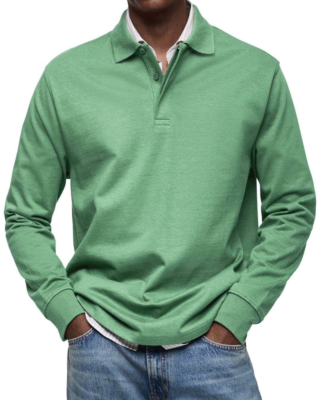 Elegant Pikétröja för Män | Långärmad Design med Bekväm Passform | Perfekt för Casual Smart Stil 6