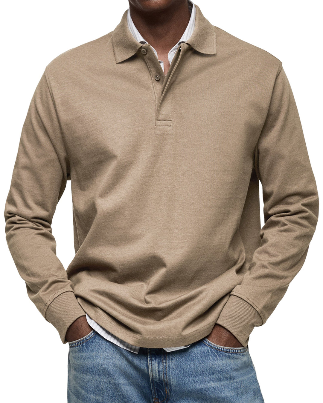 Elegant Pikétröja för Män | Långärmad Design med Bekväm Passform | Perfekt för Casual Smart Stil 7