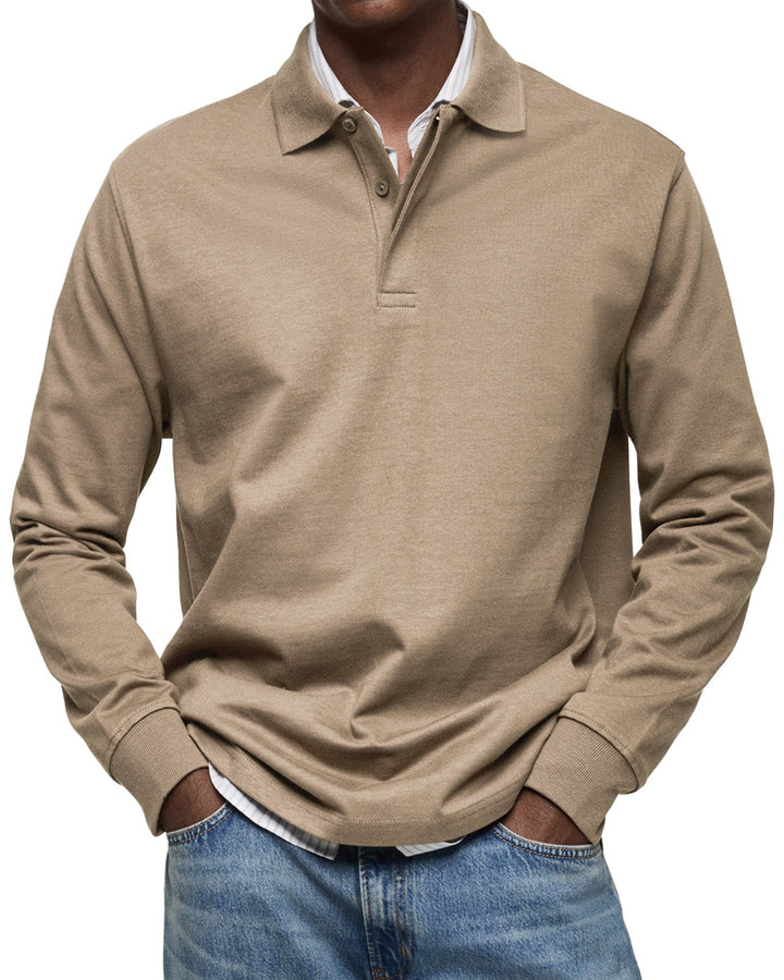 Elegant Pikétröja för Män | Långärmad Design med Bekväm Passform | Perfekt för Casual Smart Stil 7