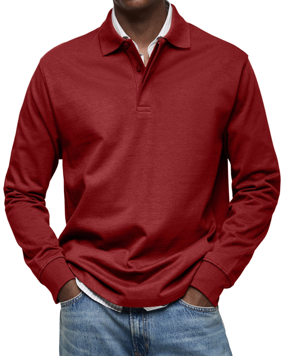 Elegant Pikétröja för Män | Långärmad Design med Bekväm Passform | Perfekt för Casual Smart Stil 9
