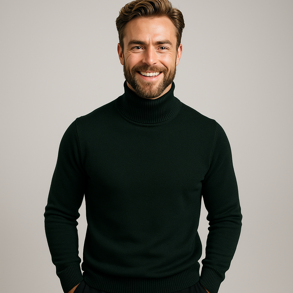 Elegant Pikétröja för Män med Rullhals ? Minimalistisk Design för Stiliga Tillfällen 6