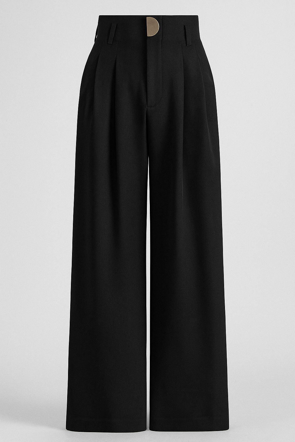 Elegant Plisserade Dambyxor | Hög Midja och Vida Ben för Modern Stil 0